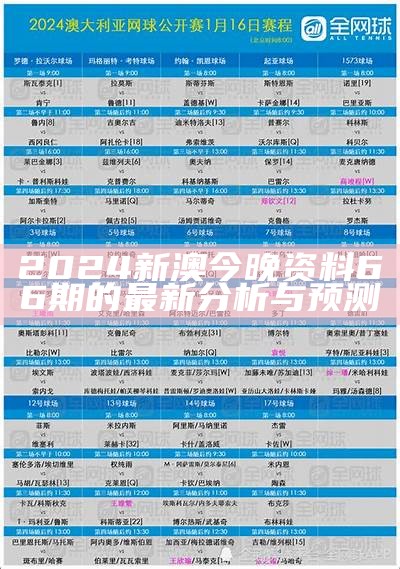 2024新澳今晚资料66期的最新分析与预测