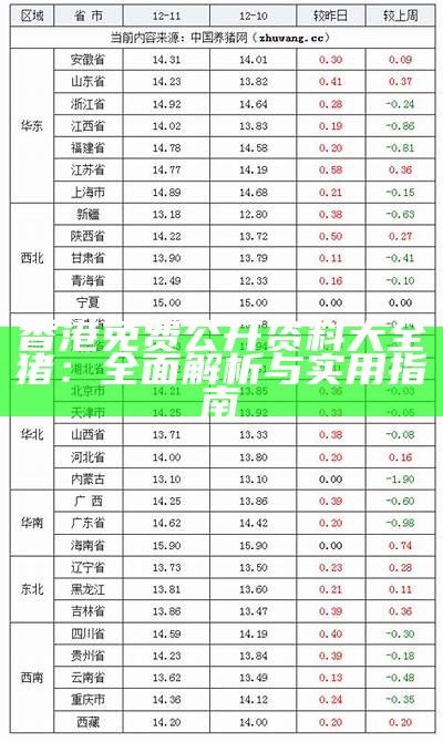 香港免费公开资料大全猪：全面解析与实用指南